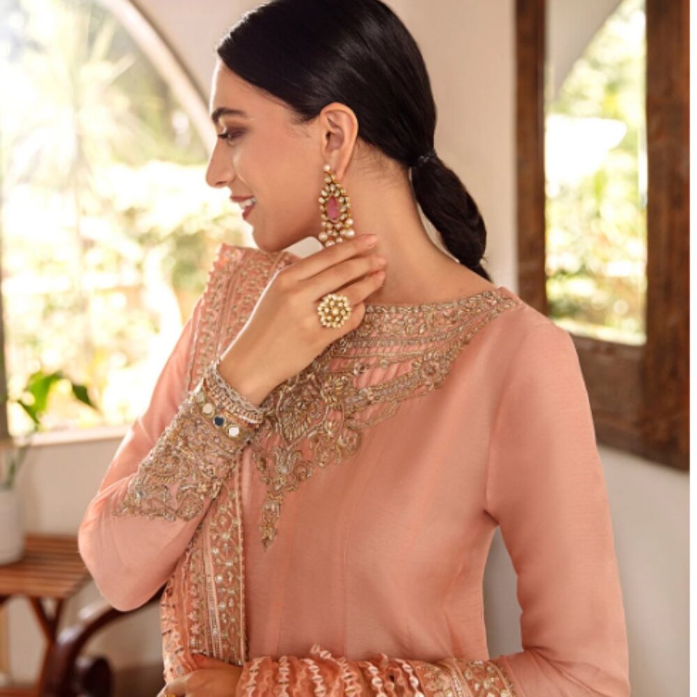 Faiza Saqlain Avani 3-Piece Embellished Outfit – Size L, Pink, Preloved - Picture 2 of 4